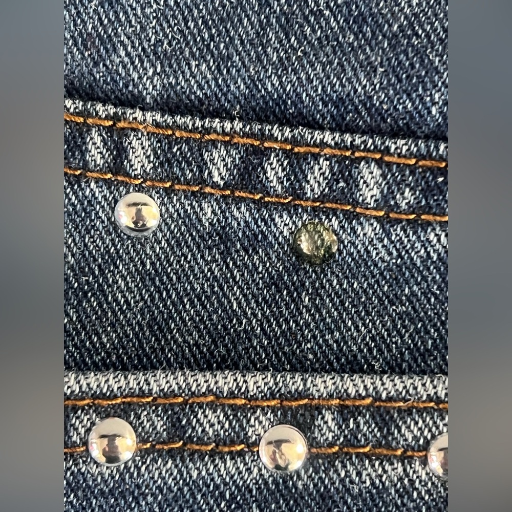 Cali 1850 Denim Mini Skirt with Studded Details - Picture 7 of 11